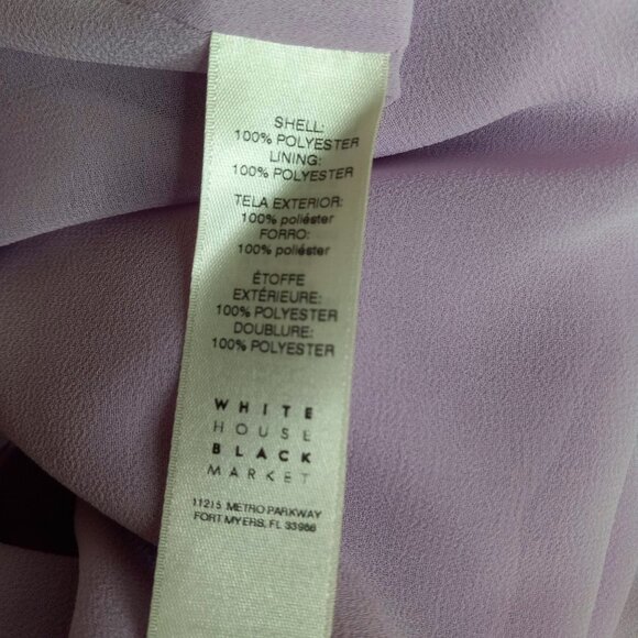 WHBM Size 4 Blouse One Shoulder Layered Chiffon Embellished Asymmetrical Tiered - Picture 8 of 10